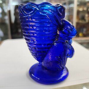 Fenton Cobalt Blue Glass Bunny Rabbit Egg Cup